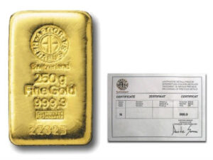 250 gram argor heraeus gold bar 300x225 - слиток Argor Heraeus 250 грам